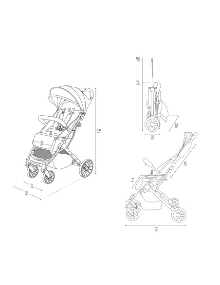 MoMi ESTELLE DAKAR stroller GRAY