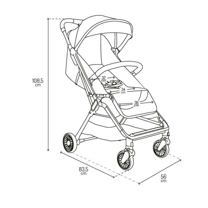 Self-folding MoMi ANDREA stroller BLACK