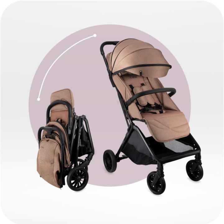 Self-folding MoMi ANDREA stroller BROWN