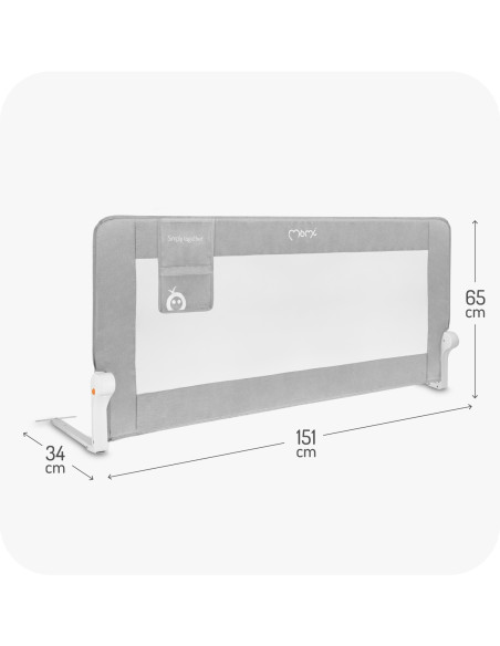 copy of MoMi LEXI PLUS barierka ochronna do łóżka SZARY