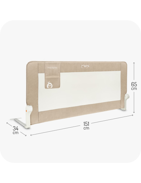 copy of MoMi LEXI PLUS barierka ochronna do łóżka SZARY