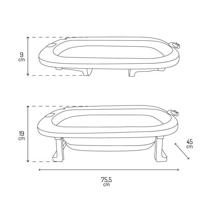 Bathtub MoMi NATA GREY
