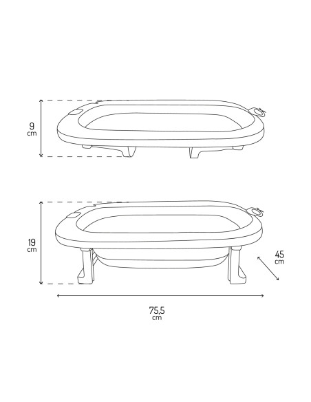 Bathtub MoMi NATA GREY