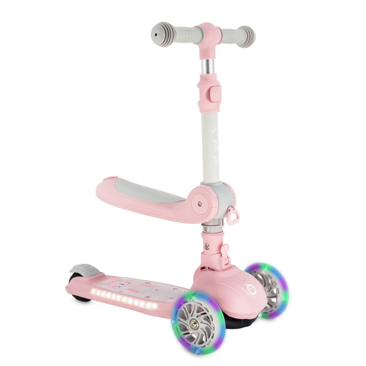 MoMi DEBE 2in1 ride-on and scooter PINK