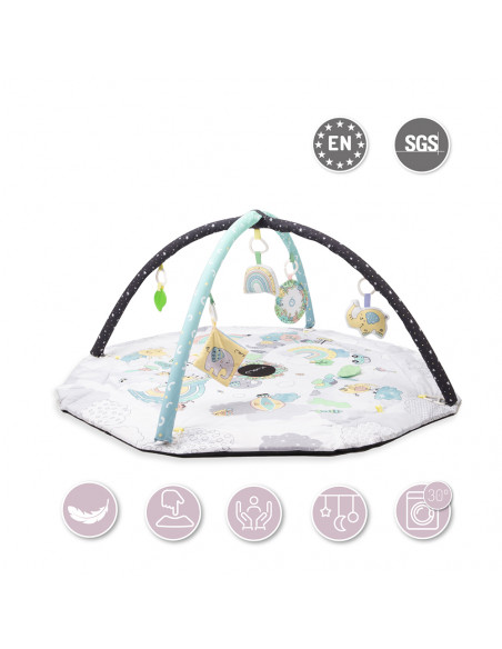 MoMi DAY&NIGHT 4 w 1 dwustronna mata, kojec, basen z piłkami