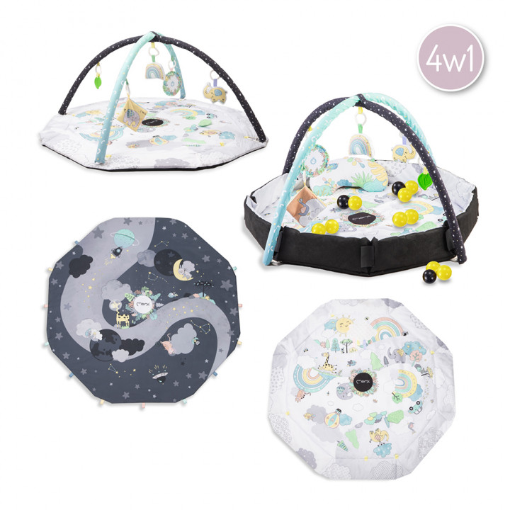 MoMi DAY&NIGHT 4 w 1 dwustronna mata, kojec,...