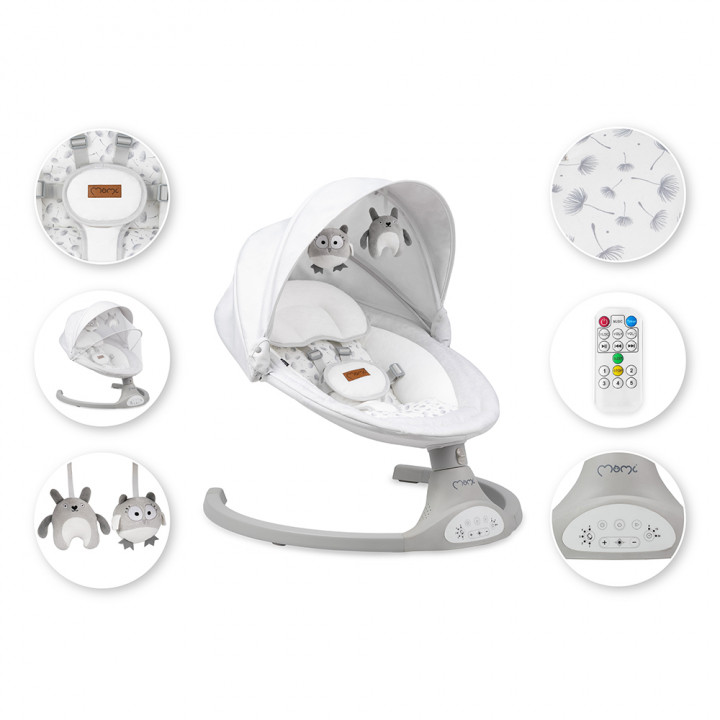 MoMi KENANI electric baby bouncer LIGHT GRAY