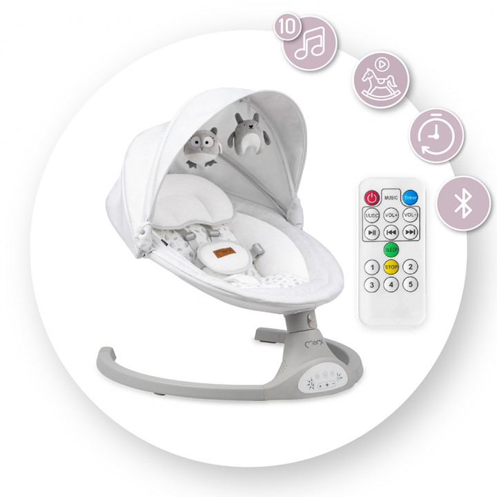 MoMi KENANI electric baby bouncer LIGHT GRAY
