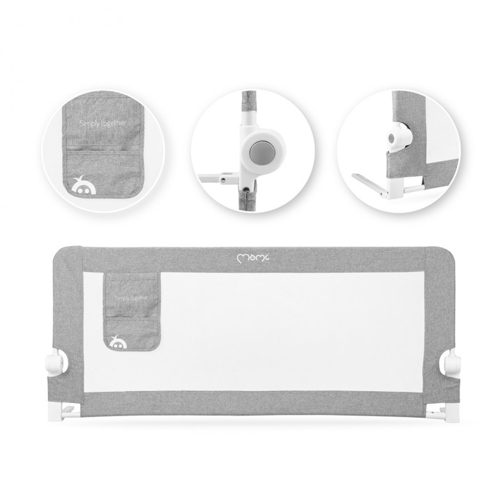 MoMi LEXI XL bed guard rail LIGHT GRAY