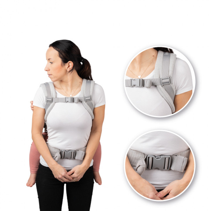 MoMi COLLET ergonomic baby carrier GRAY