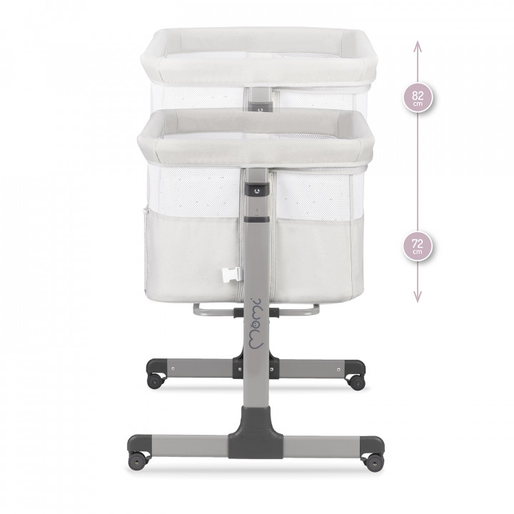 MoMi REVO Beistellbett 2in1 HELLGRAU