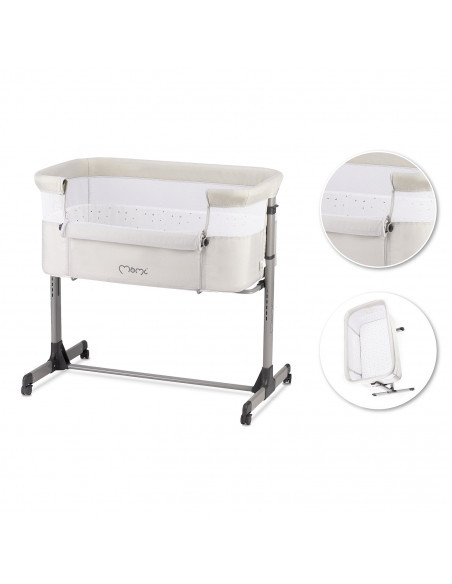 MoMi REVO baby cot 2in1 LIGHT GRAY