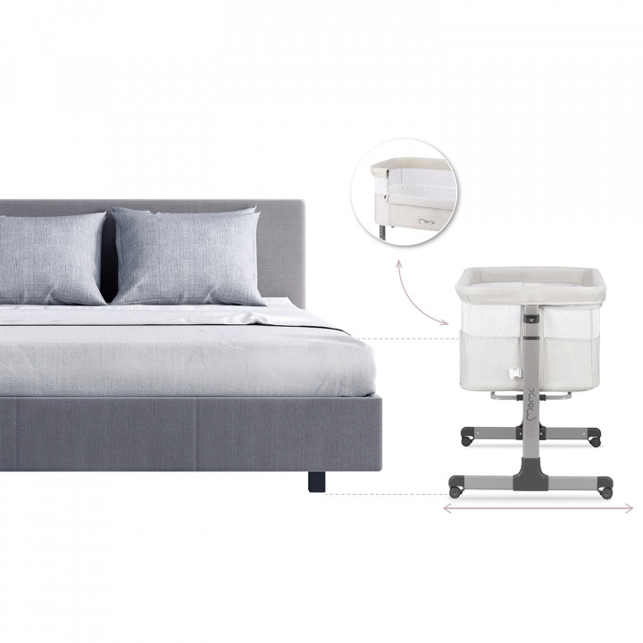MoMi REVO Beistellbett 2in1 HELLGRAU