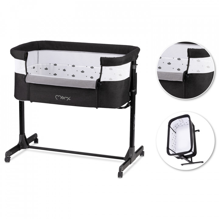 MoMi REVO baby cot 2in1 DARK GRAY