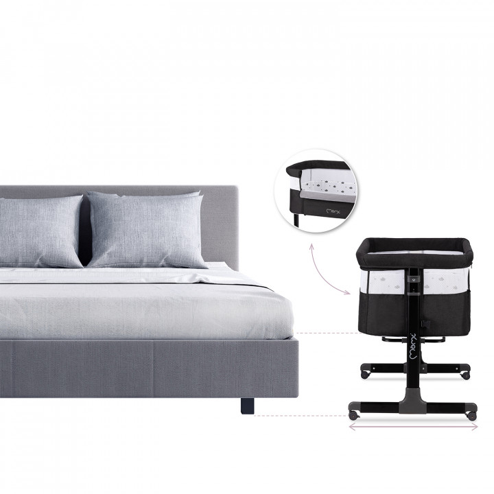 MoMi REVO Beistellbett 2in1 DUNKELGRAU