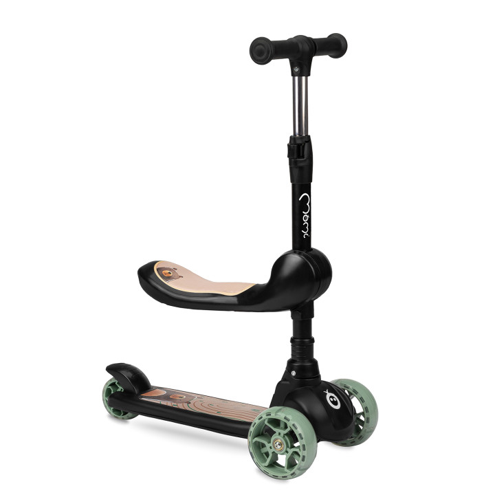 MoMi KIURU 2-in-1 Scooter BLACK