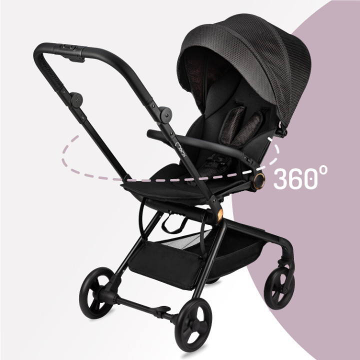 MoMi ADELLE stroller 360 ° BLACK RED