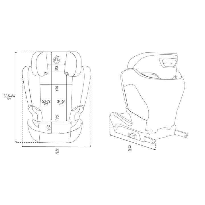MoMi MEI Car Seat 100–150 cm RED