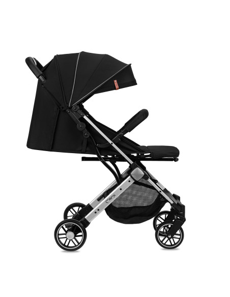 MoMi ESTELLE LIGHT wózek spacerowy CZARNO-SREBRNY