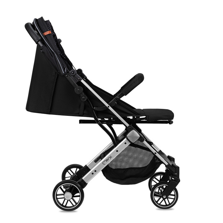 MoMi ESTELLE LIGHT wózek spacerowy CZARNO-SREBRNY