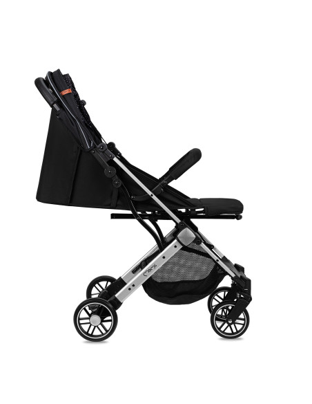 MoMi ESTELLE LIGHT wózek spacerowy CZARNO-SREBRNY