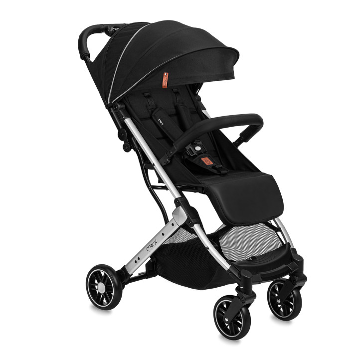 MoMi ESTELLE LIGHT wózek spacerowy CZARNO-SREBRNY