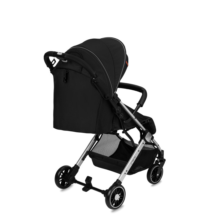 MoMi ESTELLE LIGHT wózek spacerowy CZARNO-SREBRNY