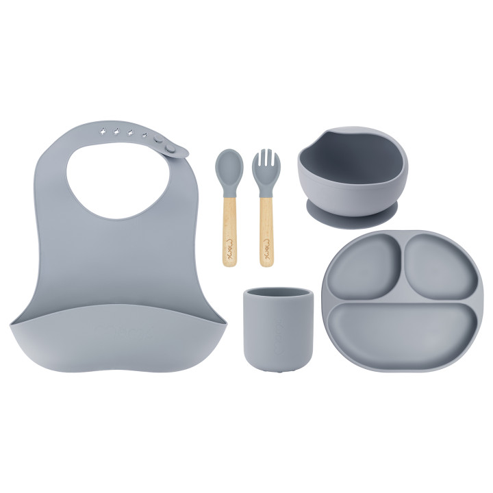 MoMi AMI silicone dish set for children GRAY