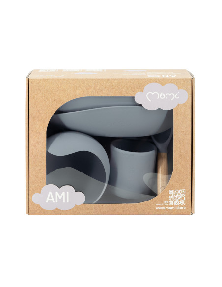 MoMi AMI silicone dish set for children GRAY