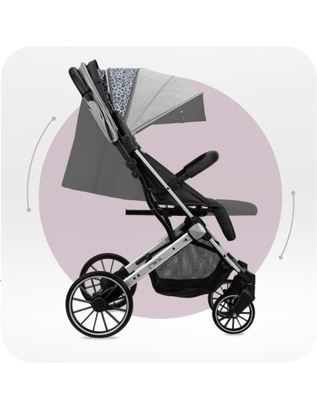 Wózek spacerowy MoMi ESTELLE PLUS LIGHT LEOPARD SZARY