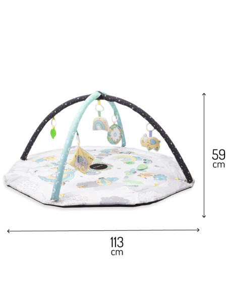 MoMi DAY&NIGHT 4 w 1 dwustronna mata, kojec, basen z piłkami
