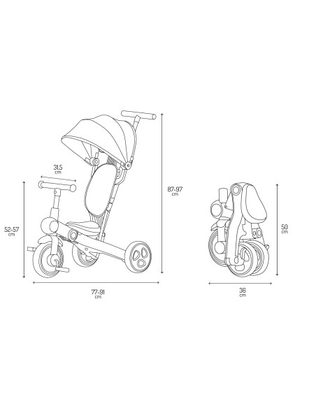 MoMi SOLIVIA Kinderdreirad 4in1 GRAU