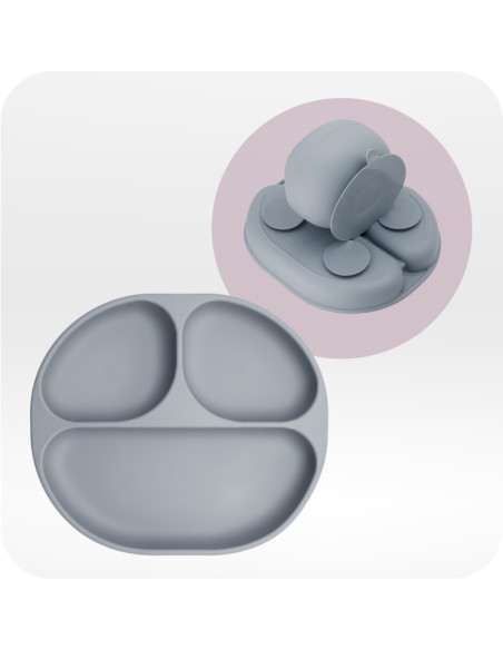 MoMi AMI silicone dish set for children GRAY