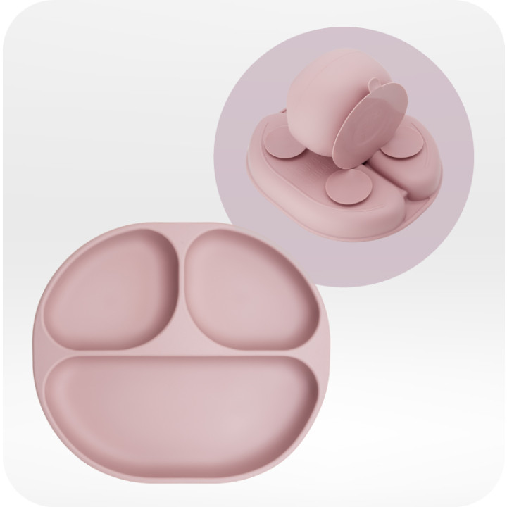 MoMi AMI silicone dish set for children PINK