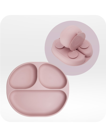 MoMi AMI silicone dish set for children PINK