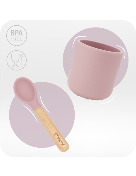 MoMi AMI silicone dish set for children PINK