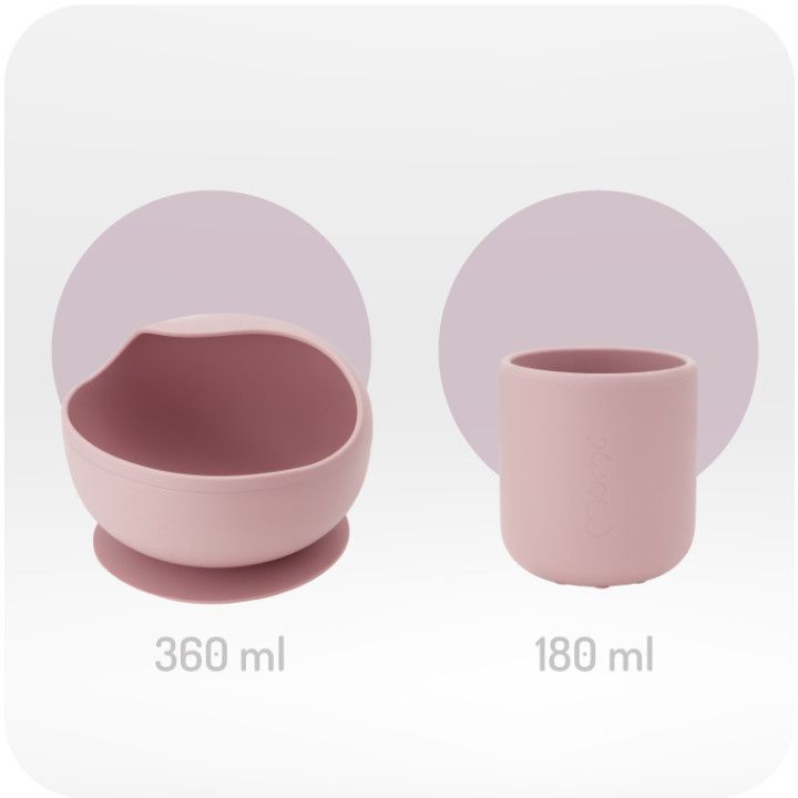 MoMi AMI silicone dish set for children PINK