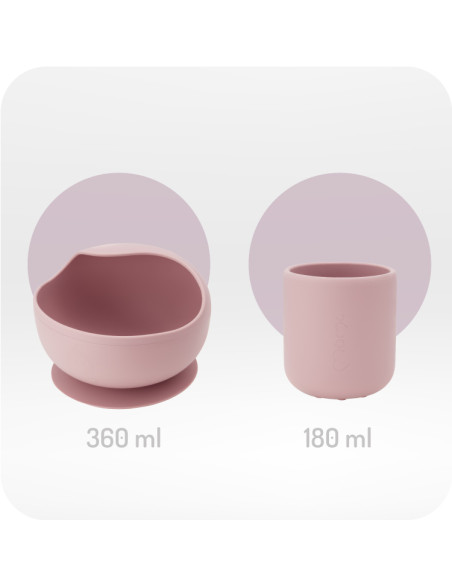 MoMi AMI silicone dish set for children PINK